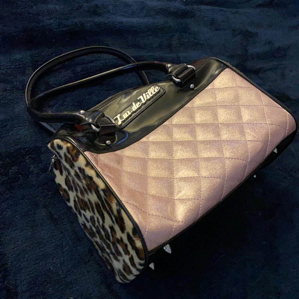 Lux De Ville Mini Atomic Tote bag in pink sparkle